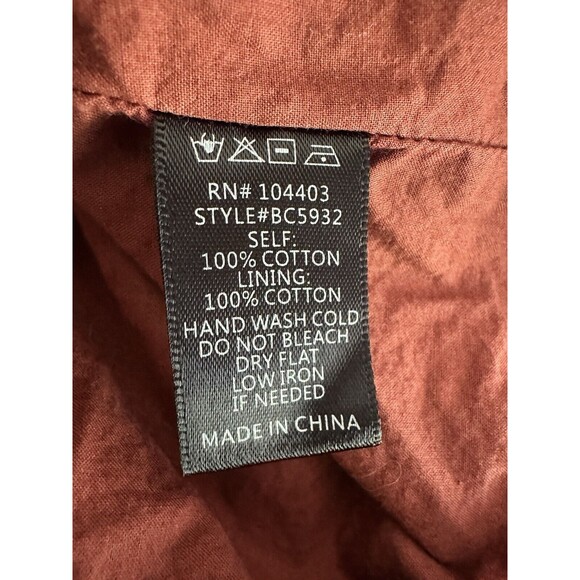 Joa Blouse Women Size S Burnt Orange Brown Off Shoulder Ruffle 100% Cotton - Picture 6 of 6